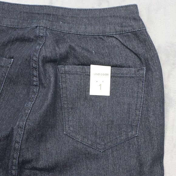 Mind Code Pants Womens 1 Black High Waist Flat Front Straight Leg Jegging - Picture 11 of 16